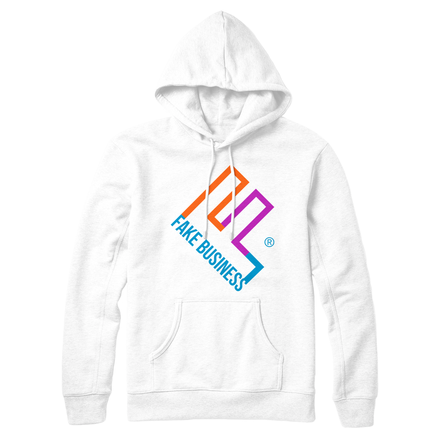 Fake Business Pullover Hoodie - White